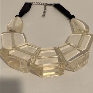 White House Black Market Elegant Clear Statement Necklace